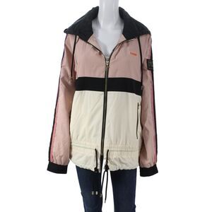 PE Nation Womens Windbreaker Pink Colorblock Long Sleeve Zip Size M